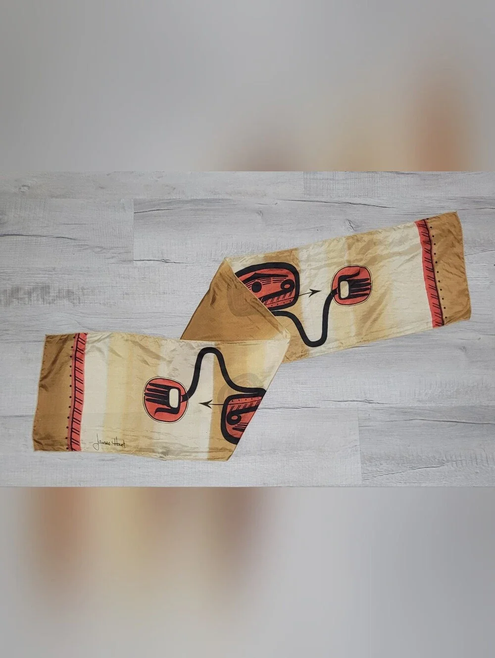 ​James Hart Indigenous Haida Art 100% Silk Scarf One Size
